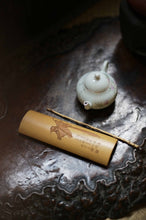 Load image into Gallery viewer, Pottery Meng Chen small teapot with silver mouth spout, elegant and playful, with smooth water flow and delicate hand-painted patterns.