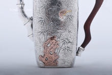 Load image into Gallery viewer, Bamboo News Safe 999.9 Sterling Silver Teapot