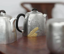 Load image into Gallery viewer, Jinshi Youlan Qinquan Silver Teapot(金石幽兰秦权泡茶银壶)