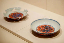 Load image into Gallery viewer, Imitation Ming Orthodox-Tianshun blue and white with alum and red sea water dragon plate