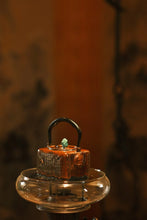 Load image into Gallery viewer, &quot;rectangular Heart Sutra copper-clad silver teapot&quot;
