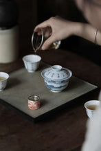 Load image into Gallery viewer, Tongxin She Teahouse New Arrival | Blue and White Landscape Poem Gaiwan, Limited Edition
