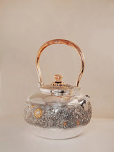 Load image into Gallery viewer, Recommendation for Collection: Intangible Cultural Heritage Master Mu Binglin&#39;s Handmade 999 Fine Silver &quot;Thousand Flowers Beam Pot&quot; at Tongxinshe Teahouse
