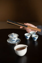 Load image into Gallery viewer, Tongxin She Selection | Silver-Rimmed Blue and White Deer Gongfu Tea Set
