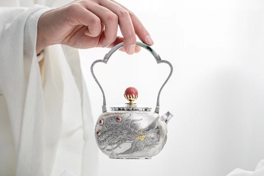 純銀 117g STERLING 960 Phoenix Ruyi Liang Silver Pot – Tong Xin She