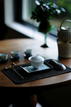 Load image into Gallery viewer, Tongxinshe Collection | Blue-and-White Fortune Tin-Wrapped Porcelain Tea Tray, A Tray Holding Timeless Serenity
