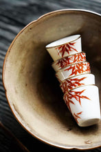 Load image into Gallery viewer, Grease-like Glaze &amp; Crimson Bamboo Cups: A New Chapter of Time-honored Elegance – Launch of "Ningzhi Chizhu Cup" at Tongxin She Teahouse
