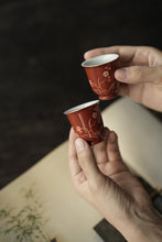 Load image into Gallery viewer, The Jingdezhen Red Plum and Orchid Aroma - appreciating Cup from Tongxin She Teahouse
