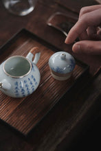 Load image into Gallery viewer, Modest Mind Embraces Bamboo, One Pot Hides Timeless Charm
——Tongxin Teahouse "Xuhuai" Blue and White Bamboo-Stone Cloud Teapot
