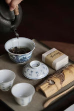 Load image into Gallery viewer, Tongxin She Teahouse New Arrival | Blue and White Landscape Poem Gaiwan, Limited Edition
