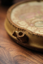 Load image into Gallery viewer, &quot;round water - storage purple sand tea tray with a carved unicorn&quot;.
