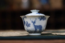 Load image into Gallery viewer, Tongxin She Selection | Silver-Rimmed Blue and White Deer Gongfu Tea Set
