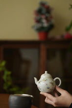 Load image into Gallery viewer, Pastel Butterfly Love Flower Siting Small Teapot/粉彩蝶恋花思亭小茶壶”。
