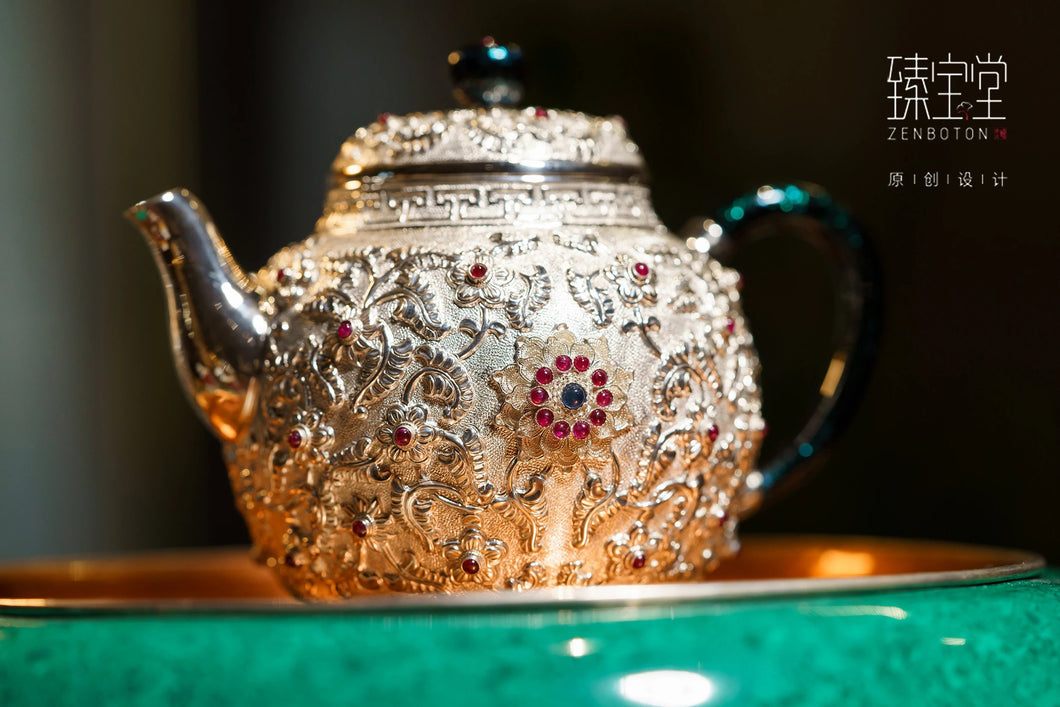 The Auspicious and Propitious Pure Silver Tea Set: A Pinnacle of Tea Culture and Traditional Crafts