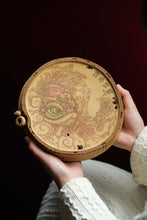 Load image into Gallery viewer, &quot;round water - storage purple sand tea tray with a carved unicorn&quot;.
