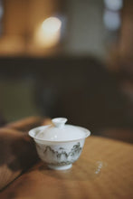 Load image into Gallery viewer, The Harmony of Tea Aroma and the Charm of Tea Ware: The Beauty of the Wuyi Mountain Ink-colored Porcelain Gaiwan with the Image of Matouyan
