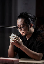 Load image into Gallery viewer, A Vessel Embodies Zen Mind, Acala Guards Inner Heart A Collector-Grade Purple Clay Teapot Custom-Made for Tongxin She Tea House with Engraved Acala
