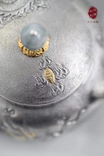 Load image into Gallery viewer, Unveiling the Hidden Gem at Tongxin She Teahouse: Hongji&#39;s Exquisite Dragon - Adorned Sterling Silver Teapot
