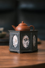 Load image into Gallery viewer, Tea Boat Carrying Elegance: Time and Tea Charm in Tin Teapot Stand
