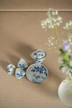Load image into Gallery viewer, Tongxin She Selection | Silver-Rimmed Blue and White Deer Gongfu Tea Set
