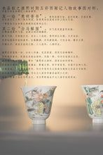 Load image into Gallery viewer, Imitation Kangxi Period Five-Colored Porcelain Cup Pair: The Romance of the Western Chamber Scenes
