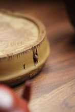 Load image into Gallery viewer, &quot;round water - storage purple sand tea tray with a carved unicorn&quot;.
