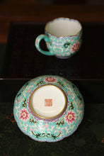 Load image into Gallery viewer, Tongxin She Collection | Yizhen Tang Turquoise-Ground Flower-Edge Cup &amp; Saucer Imperial Kiln Aesthetics for Everyday Life
