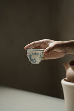 Load image into Gallery viewer, Tongxinshe Teahouse Collection: Blue and White Sanjing Indigo Silver-Rimmed Master Cup — A Private Tea Realm Only for You
