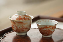 Load image into Gallery viewer, Handmade alum red landscape Gaiwan/tea cup
