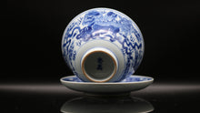 Load image into Gallery viewer, Han Yao Blue and White Kirin &#39;Auspicious Lion&#39; Gaiwan
