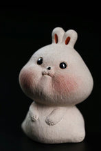 Load image into Gallery viewer, Purple Clay Tea Pet: Cute Bunny
