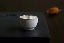 Load image into Gallery viewer, Handmade porcelain covered silver teacup 30ml
