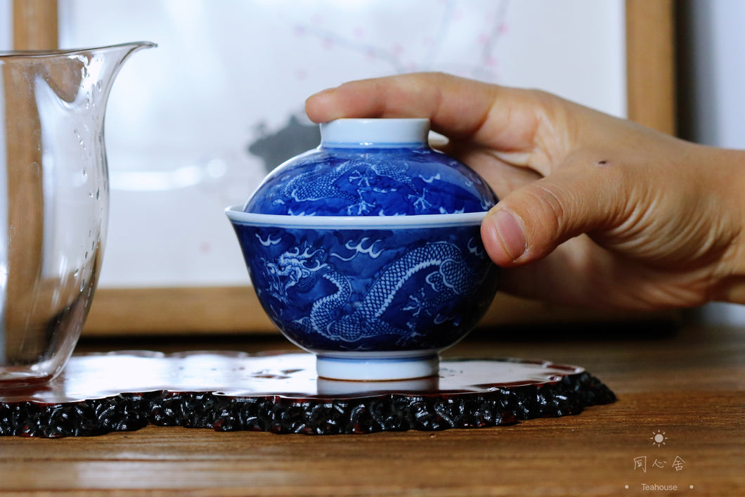 🐉 Jingdezhen Blue and White Porcelain Dragon Gaiwan