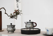 Load image into Gallery viewer, Tao Tie animal print sterling silver teapot(饕餮纹纯银茶壶)
